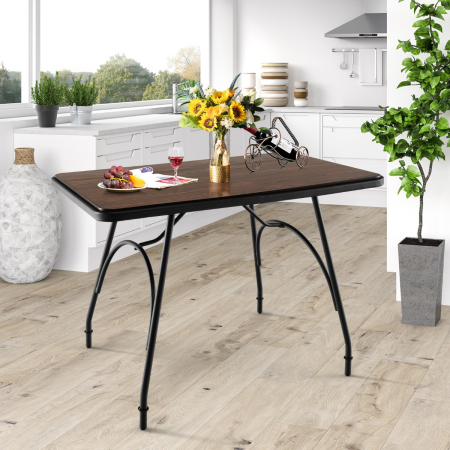 Industrial Dining Table Kitchen with Wood & Steel Frame for Dining Room