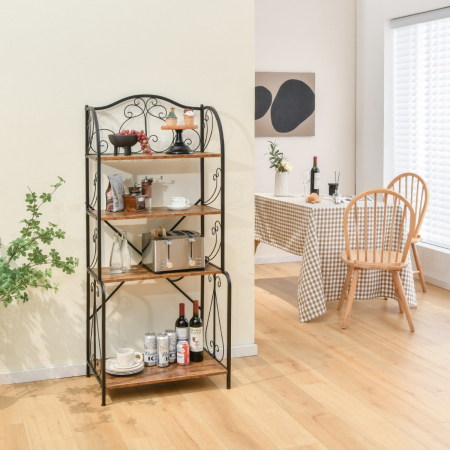 4-Tier Kitchen Baker's Rack with Open Shelves for Kitchen, Dining Room, Living Room