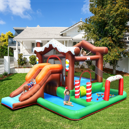 Inflatable Bounce Castle with Slide Park for Indoor/Outdoor Use with Blower 