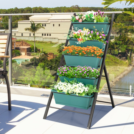 5-tier Vertical Raised Garden Bed with 5 Container Boxes