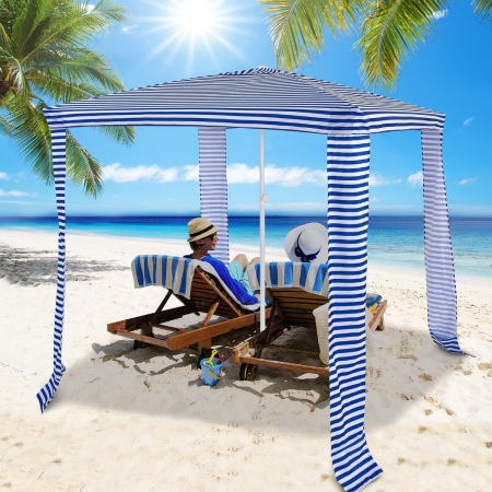 Foldable and Portable Beach Canopy with Sun Protection for Beach and Patio