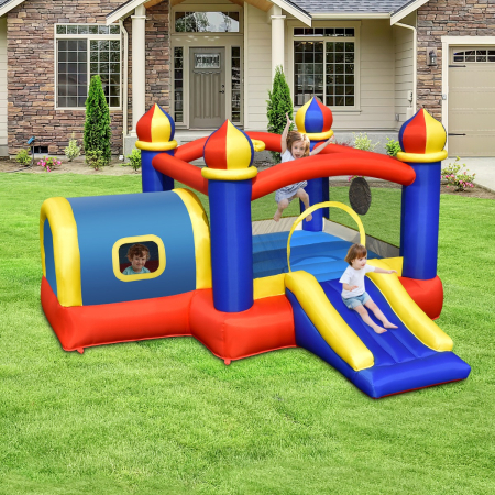 5 in 1 Inflatable Jumping Castle with Slide for Kids without Blower