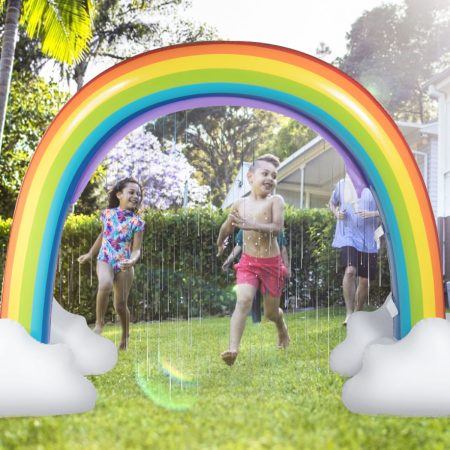 Inflatable Rainbow Sprinkler for Backyard & & Beach & Lawn