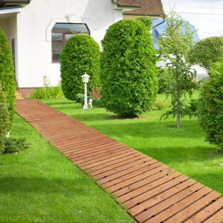 245 cm x 55 cm Weatherproof Wood Boardwalk for Garden, Backyard, Wedding