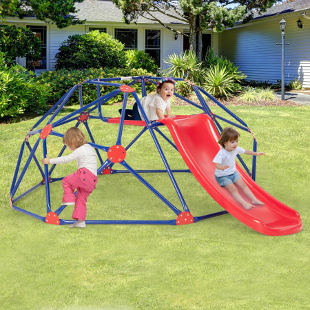 Geometric Dome Climber with Slide for Kids