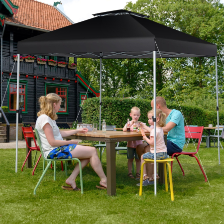 3 M x 3 M Outdoor Pop-up Canopy with Adjustable Height, Wheeled Carry Bag for Beach, Garden