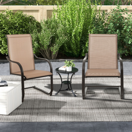 High Back Patio Chairs with Breathable Fabric for Backyard