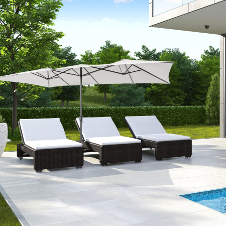 Double-Sized Patio Umbrella with Crank Handle for Poolside