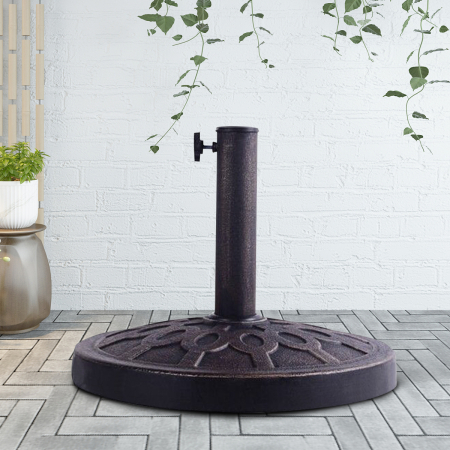 Cast Iron Umbrella Base Stand with Elegant Design for Garden