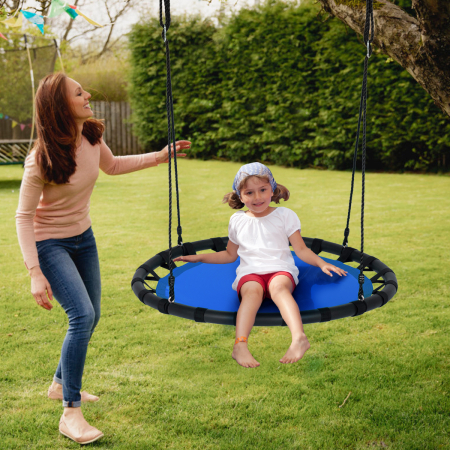 Saucer Round Tree Swing with Adjustable Heights for Kids & Adults
