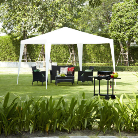 Outdoor Patio Pavilion Screen Shelter with Large Canopy and Steel Tubes for Garden/Lawn/Patio