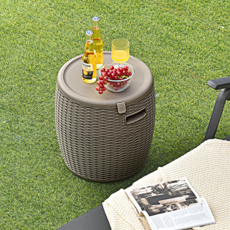 45L Patio Weather-resistant Ice Cooler with Lid for Party and Poolside