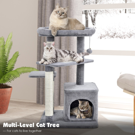 4-Layer Cat Tree with Scratching Posts for pet