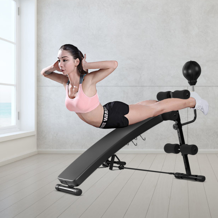 Adjustable Sit Up Bench with Speed Ball and Stainless Support Frame for Exercise