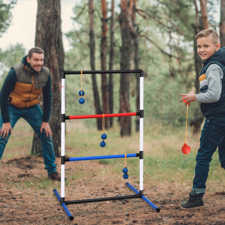 Ladder Toss Game Set with 6 PE Bolas for Leisure Play