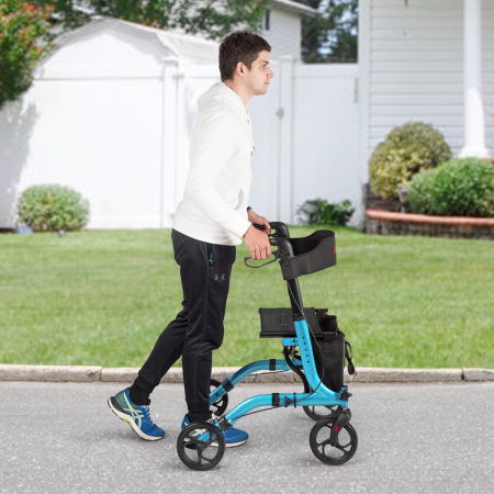 Foldable Rollator with Height-Adjustable Handles for Indoor and Outdoor Use