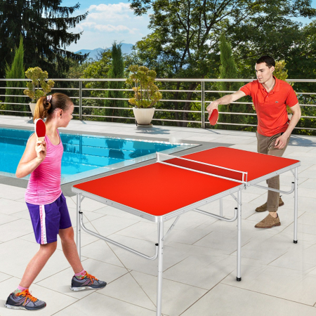 Portable Folding Table Tennis Table with 2 Paddles and Balls for Outdoor/Indoor Use