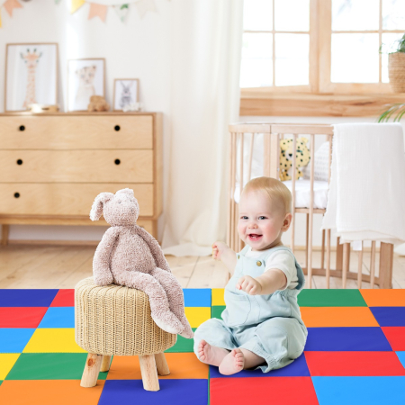 4-Section Folding Toddler Play Mat for Home & School & Kindergarten