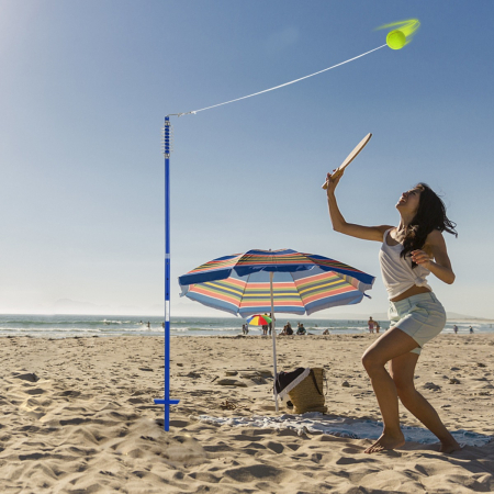 Portable Tetherball Set with Swivel Arm for Beach