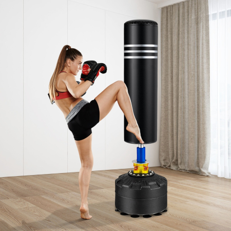 1.75M Freestanding Punching Bag with Stand and Gloves for Adult Youth