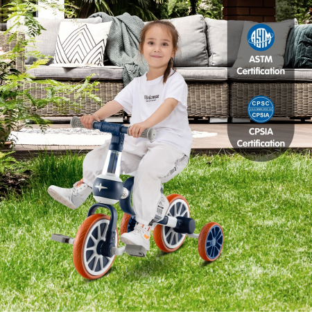 4-in-1 Kids Trike Bike with Adjustable Parent Push Handle for Kids Aged 2-4