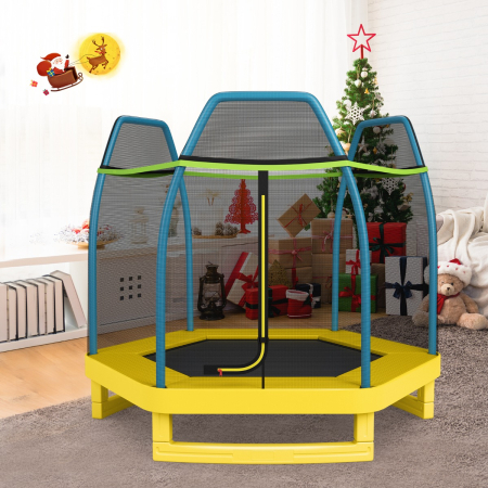 Kids Trampoline with Safety Enclosure Net for Outdoor Play