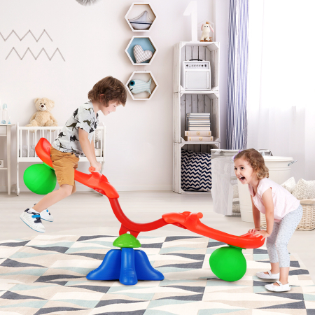 Kids Swivel Seesaw with Grip Handle for Backyard Playground