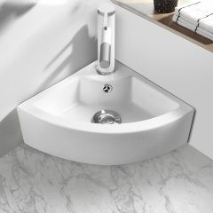 Costway Bathroom Vessel Sink with Pop-up Drainer for Home/Restaurant/Hotel