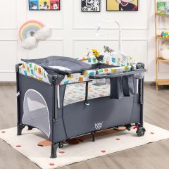 COSTWAY portable travel cot with changing table