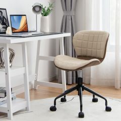 Costway Swivel Leisure Chair with PU Leather for Study & Office & Vanity