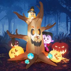 Costway 180 CM Halloween Inflatable Dead Tree with Vampire & Owl & Bat & Pumpkin