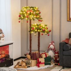 Costway Pre-Lit Artificial Palm Tree with 100 LED Lights for Christmas