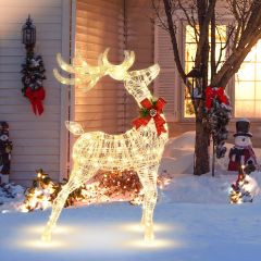 Costway Christmas Lighted Reindeer with 50/120 LED Bulbs for Indoor and Outdoor