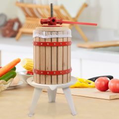 Costway 6L Fruit Wine Press with Solid Oak Wood Basket