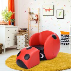 Costway Ladybug Shaped Children Leisure ArmChair with waterproof PVC fabric for Children