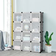 Costway 12-Cube Modular Storage Cabinet with Doors for Bedroom & Living Room