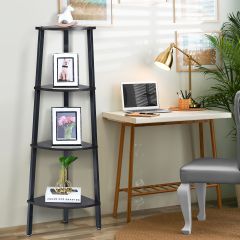Costway 4-Tier Corner Shelf with No-Shaking Structure for Office