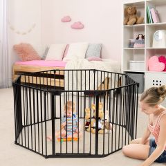 Costway Wide Baby Safety Gate with 8-Panel Fence for Toddler