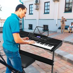 Costway Electric Piano with 61 Illuminated Keys and Built-in Speakers