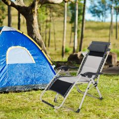 Costway Folding Padded Zero Gravity Chair for Camping & Poolside & Backyard