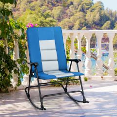 Costway Foldable Rocking Chair with High Back and Armrest for Outdoor and Patio