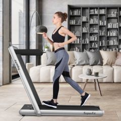 Costway 2 in 1 Folding Treadmill with Dual LED Display for Home & Office