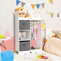 Costway Kids Armoire Dresser with Mirror for Kids Room