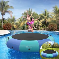 Costway Round Recreation Inflatable Water Trampoline for Pool & Lake